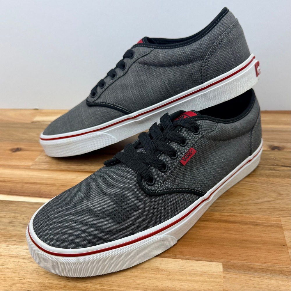 Vans Atwood Textile Dark Grey Red Mens Skate Shoes Size 11 - Picture 9 of 9